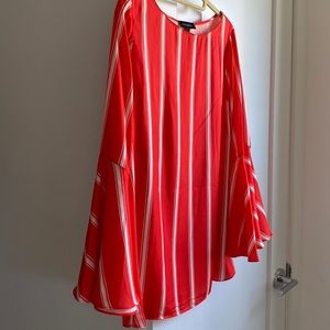 Flared sleeve flowy vibrant stripped top This blouse is quality and so fun